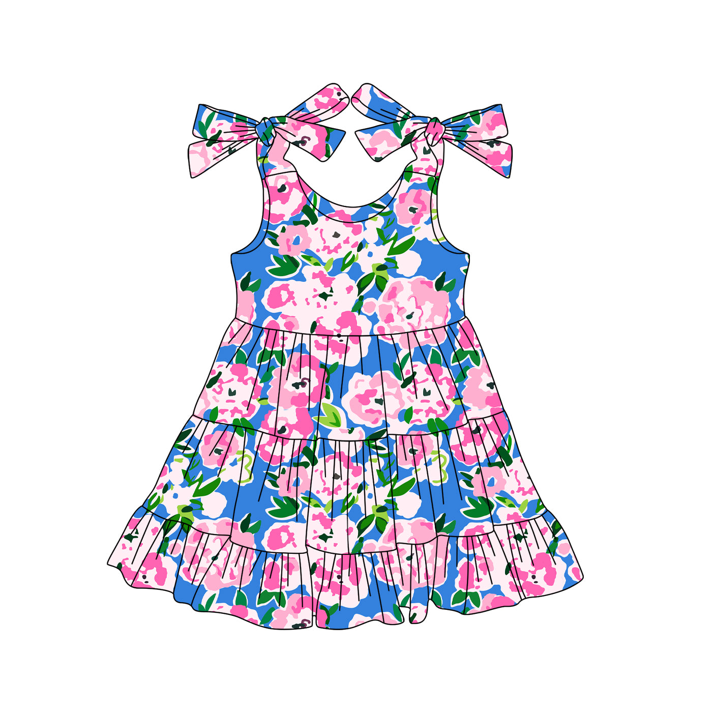 GSD2302  preorder  flowers western  girl summer outfit 202503