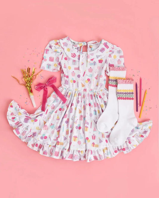 GSD2325 preorder birthday cake western  girl summer dress 202503