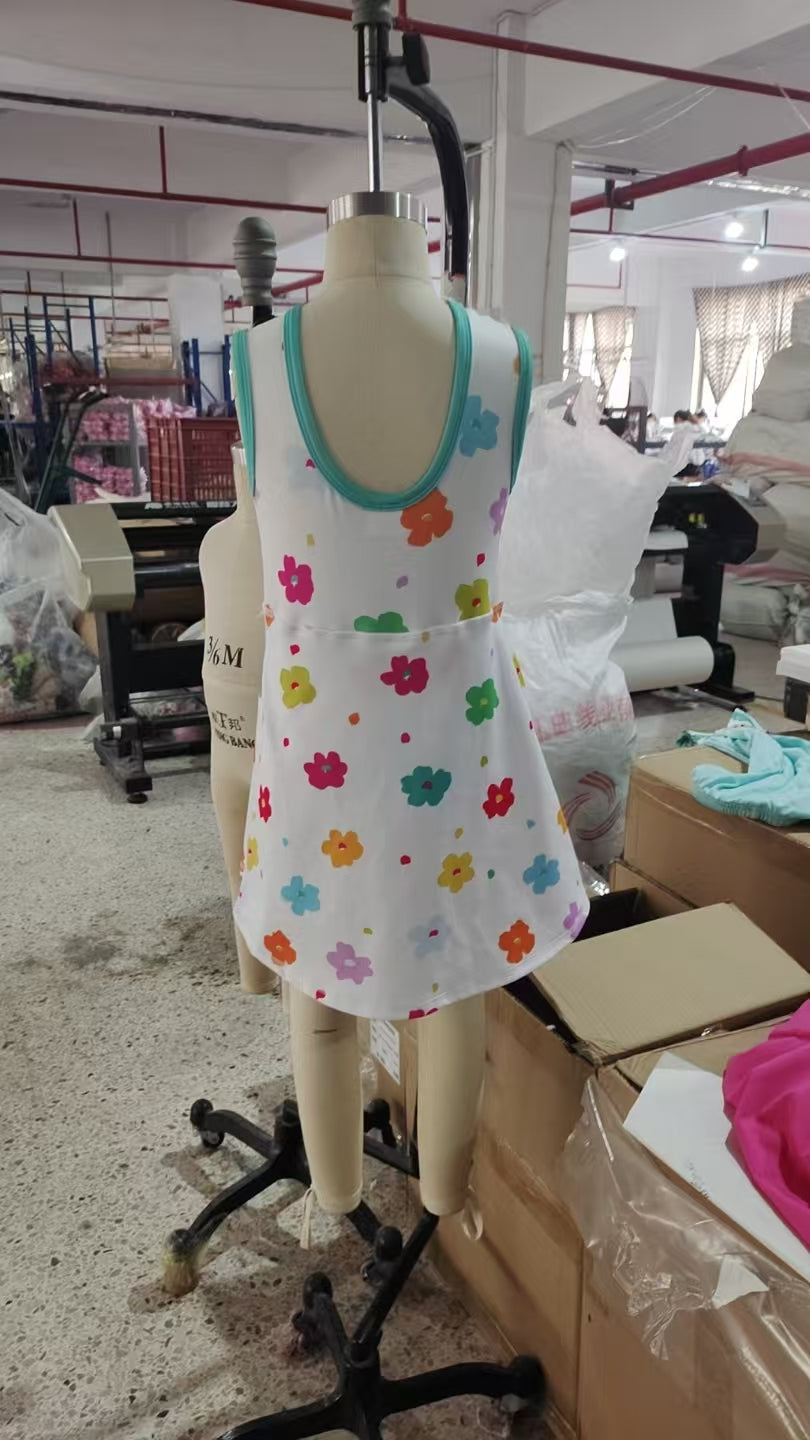 GSD2346 flowers yoga flower girl skirt DRESS 202505 RTS