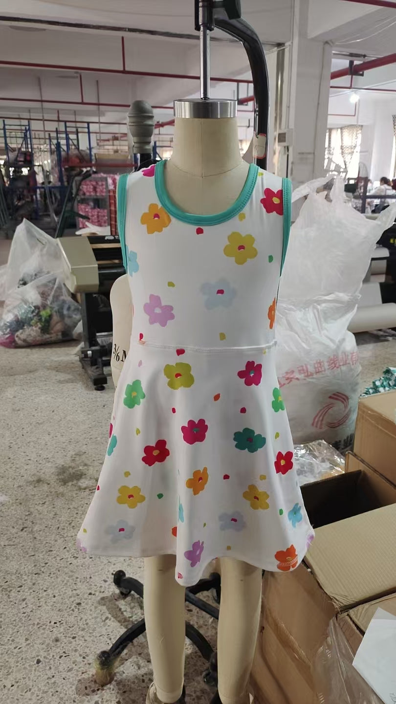 GSD2346 flowers yoga flower girl skirt DRESS 202505 RTS