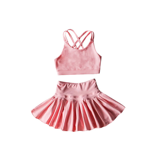 GSD2438 组合 yoga short sleeve girl skirt outfit 20254  preorder