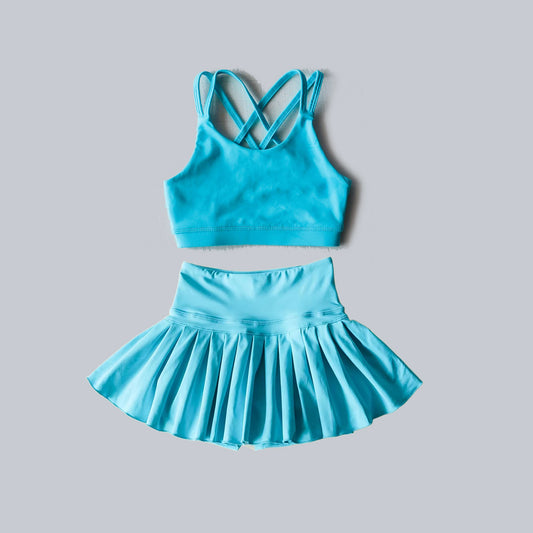 GSD2439 组合 yoga short sleeve girl skirt outfit 20254  preorder