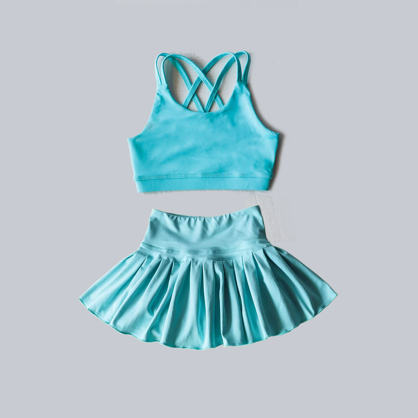 GSD2440 组合 yoga short sleeve girl skirt outfit 20254  preorder