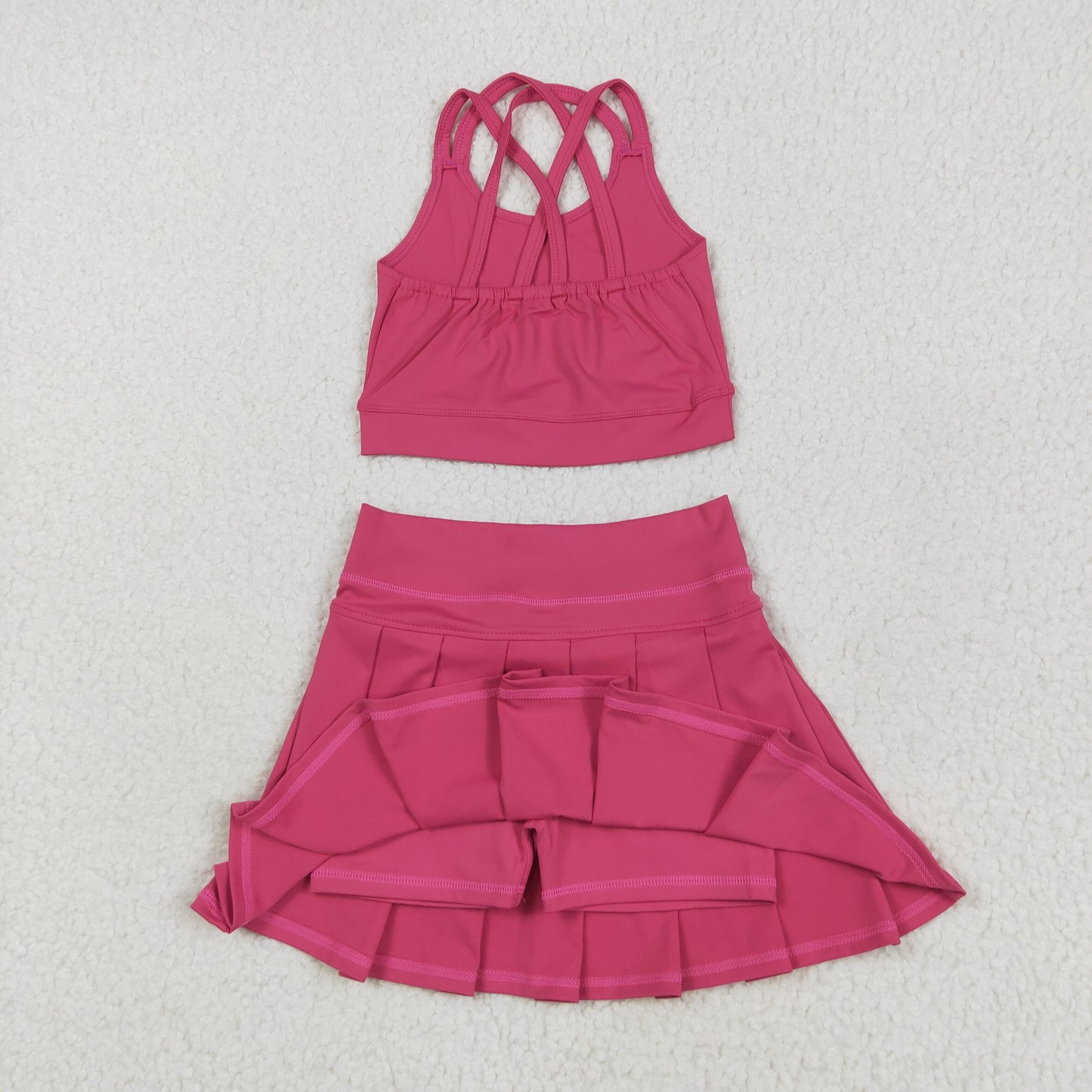 GSD2442 组合 yoga short sleeve girl skirt outfit RTS