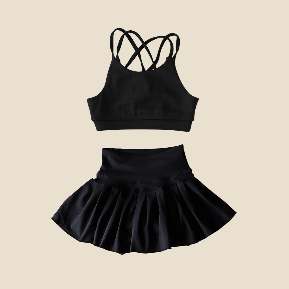 GSD2443 组合 yoga short sleeve girl skirt outfit 20254  preorder