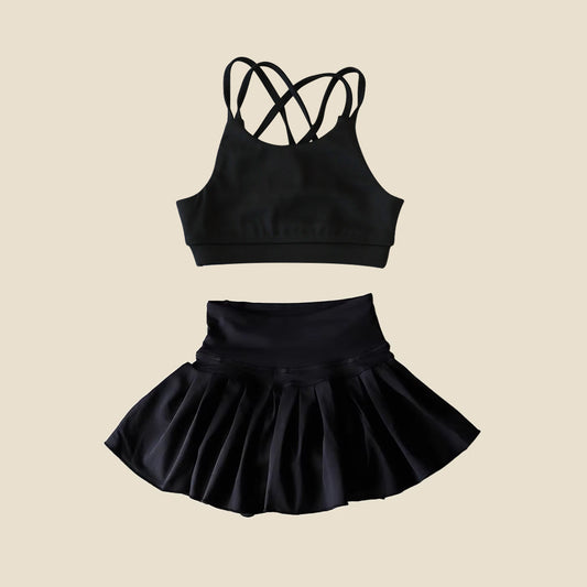GSD2443 组合 yoga short sleeve girl skirt outfit 20254  preorder