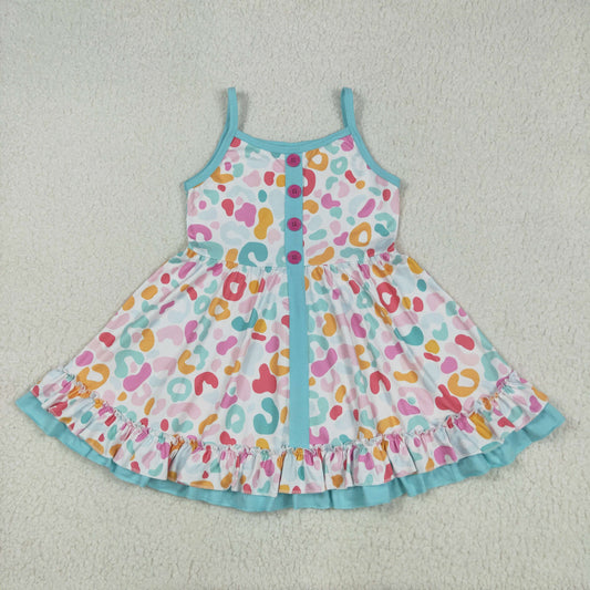 GSD2452 colorful leopard girl summer dress 202505 RTS