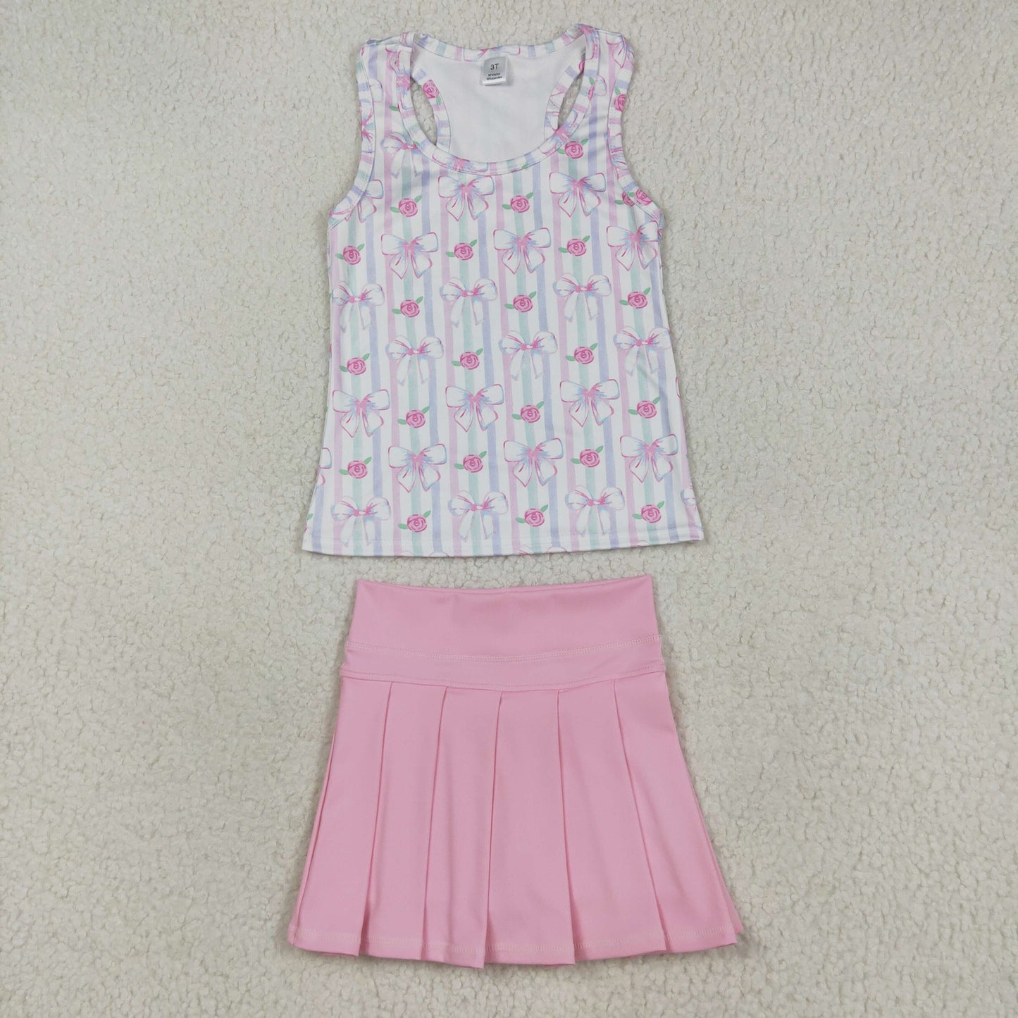 GSD2457   westen girl pink yoga skirt summer outfit 202507 RTS