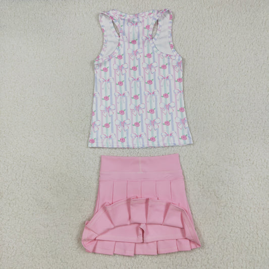 GSD2457   westen girl pink yoga skirt summer outfit 202507 RTS