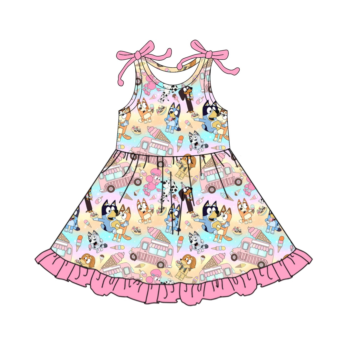 GSD2485  bluey girl summer dress 202504 preorder