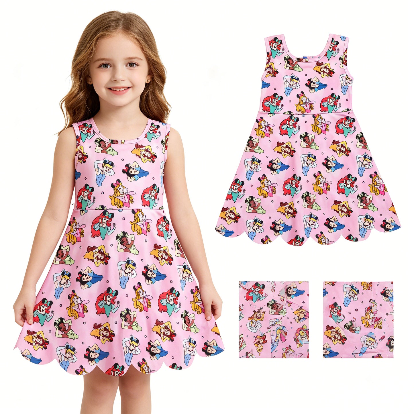 GSD2491 yoga solid color bow girl summer dress 202605 RTS