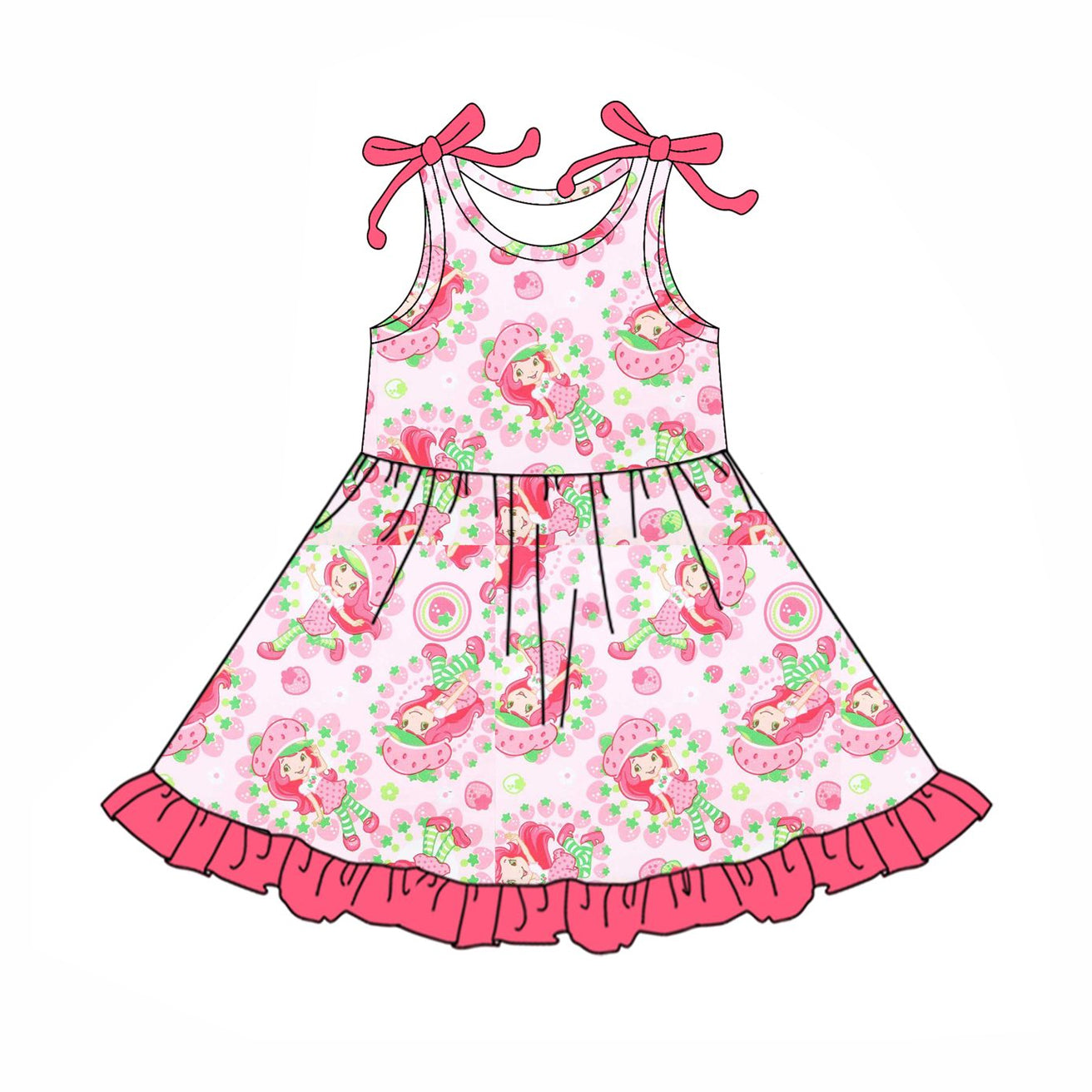 GSD2504 strawberry princess girl summer dress 202504 preorder