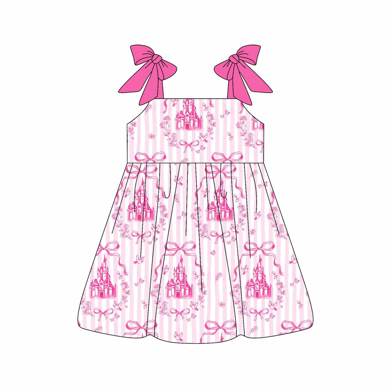 CUSTOM MOQ5    GSD2505 castle girl summer dress 202504