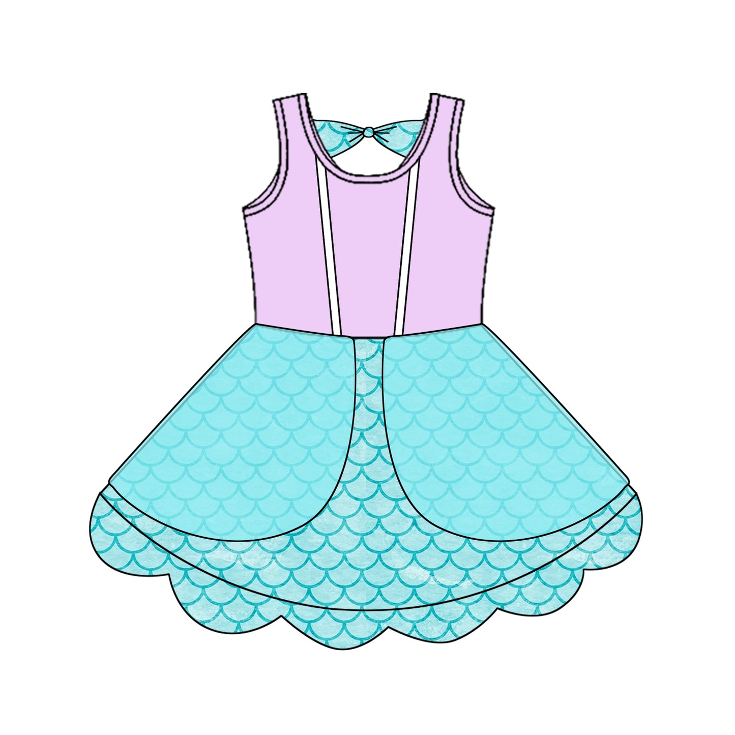 GSD2516  princess mermaid girl summer dress 202504 preorder