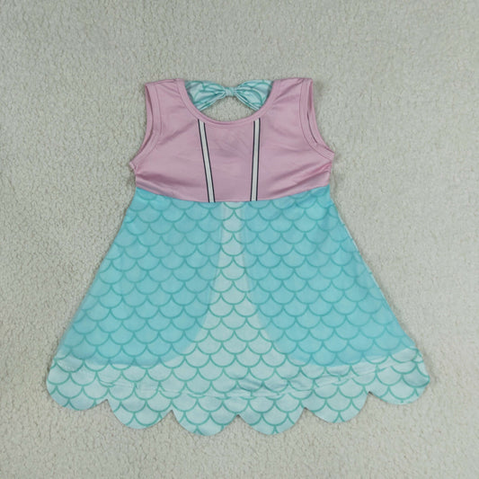 GSD2516  princess mermaid Scallop girl summer dress 202507 RTS
