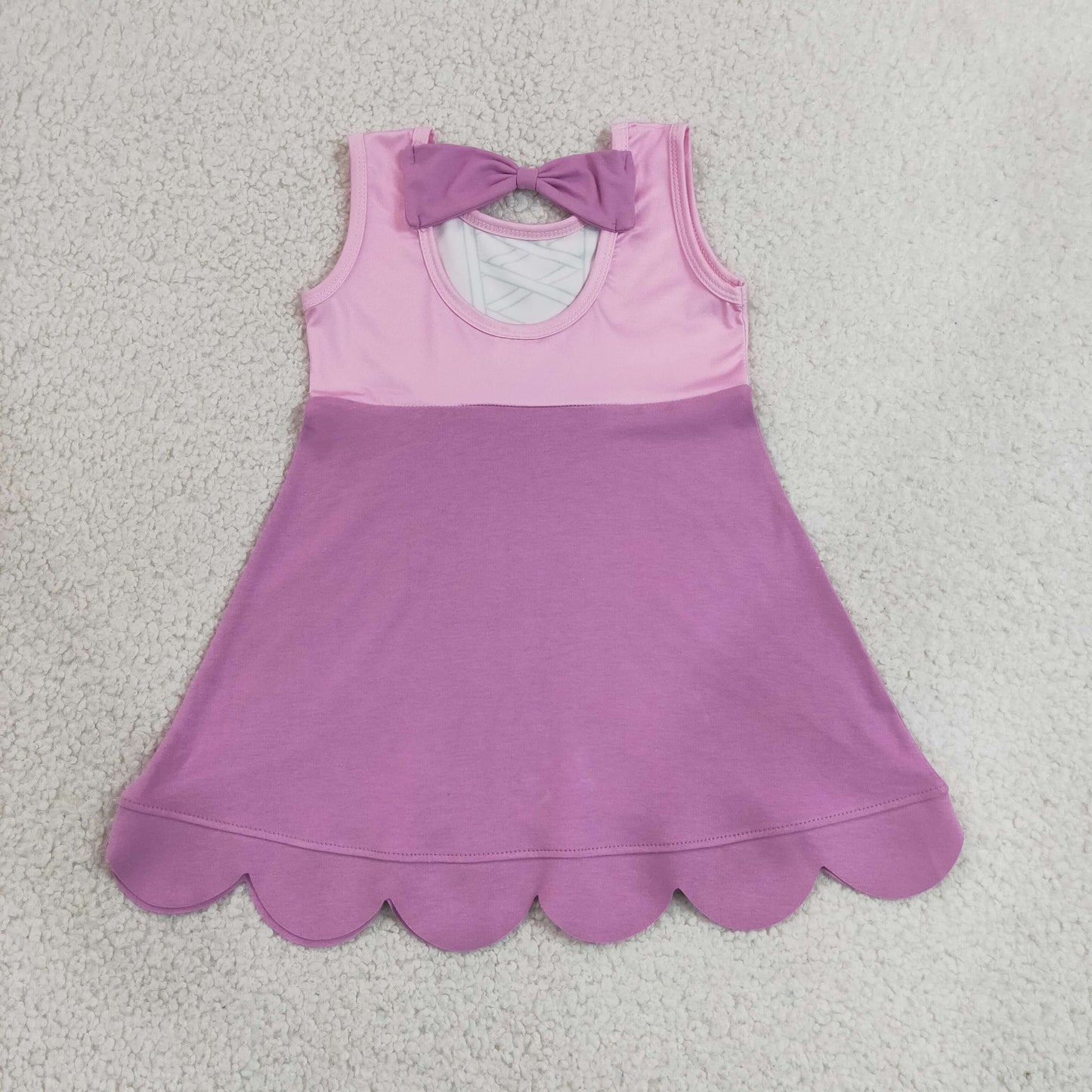 GSD2518 princess Scallop purple girl summer dress 202607 RTS