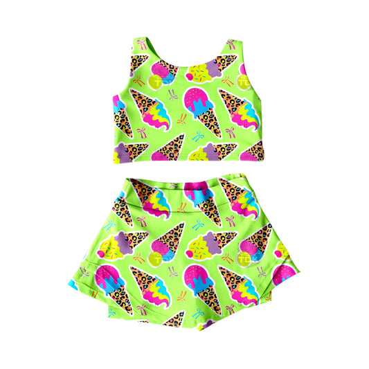 GSD2520 yoga short sleeve girl skirt outfit 202504  preorder