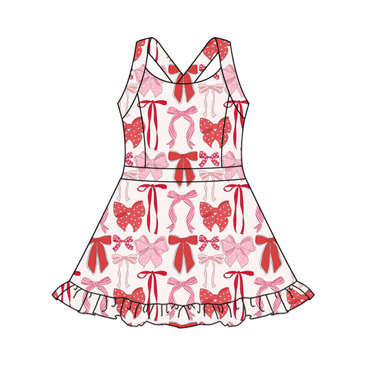 GSD2562 yoga BOW short sleeve girl dress 202505  preorder