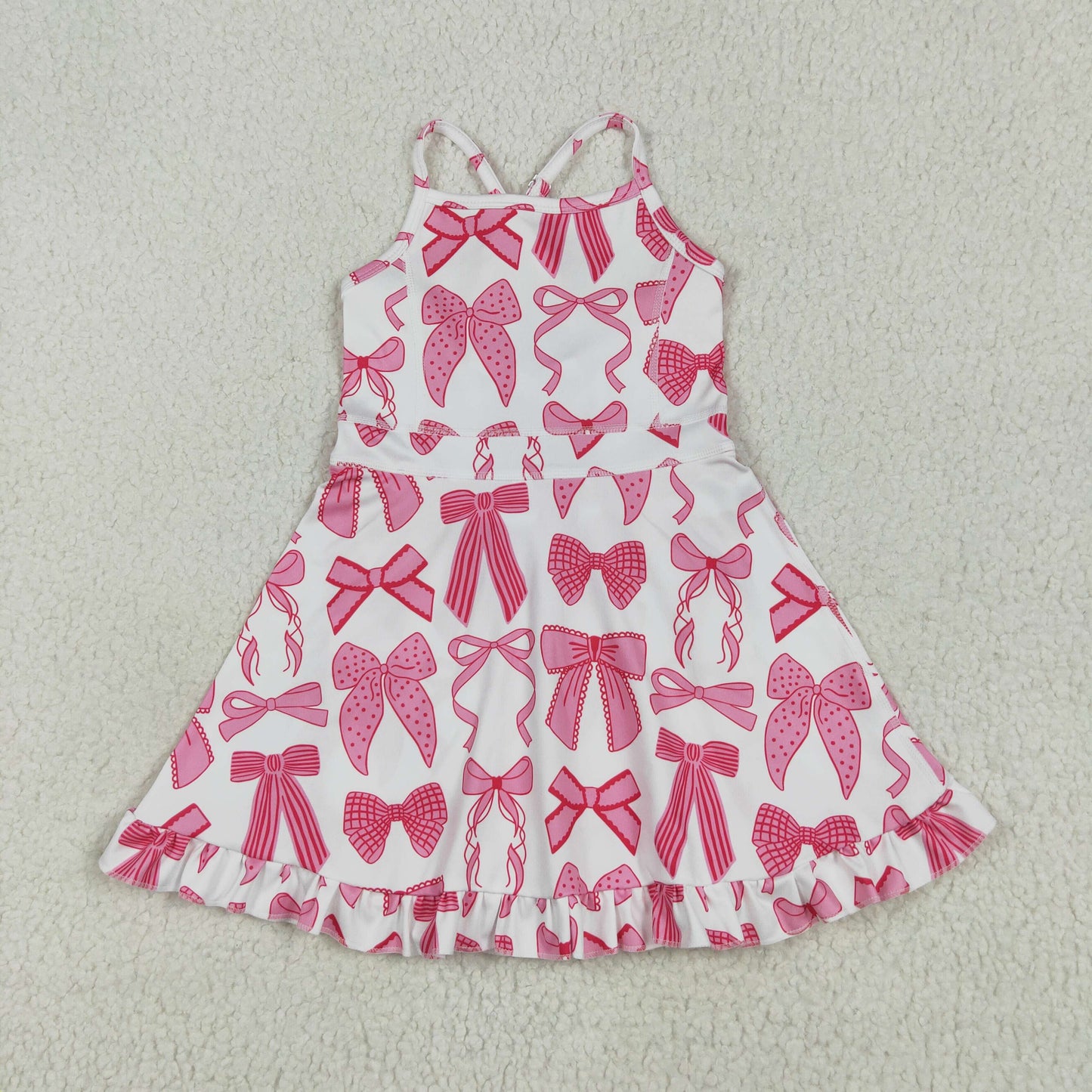 GSD2564 yoga BOW short sleeve girl dress 202506 RTS