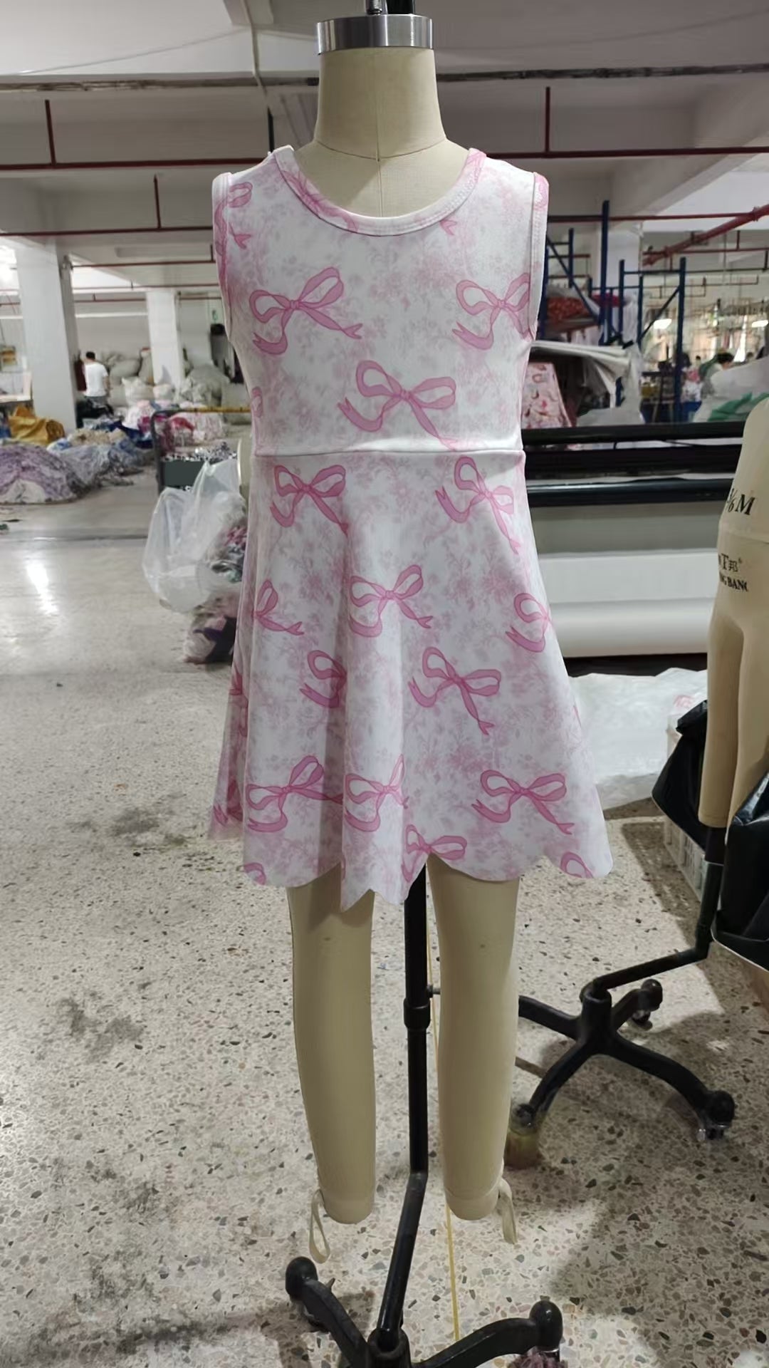 GSD2572 yoga BOW short sleeve girl dress 202505  preorder