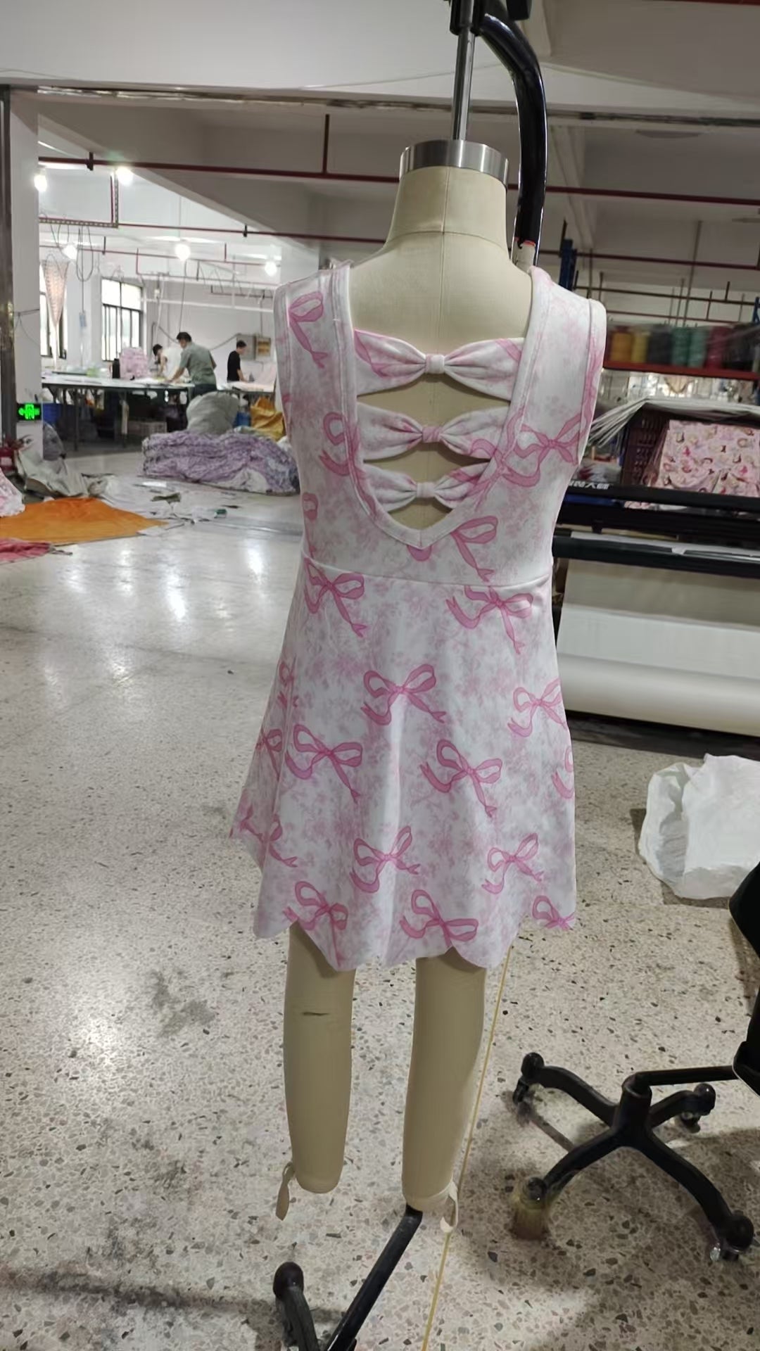 GSD2572 yoga BOW short sleeve girl dress 202505  preorder
