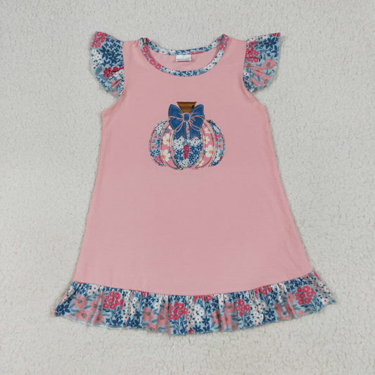 GSD2585 Embroidery pumpkin  halloween  girl summer dress 202506 RTS