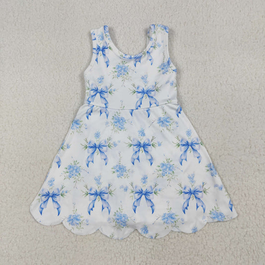GSD2587 yoga BOW short sleeve girl dress 202506 RTS