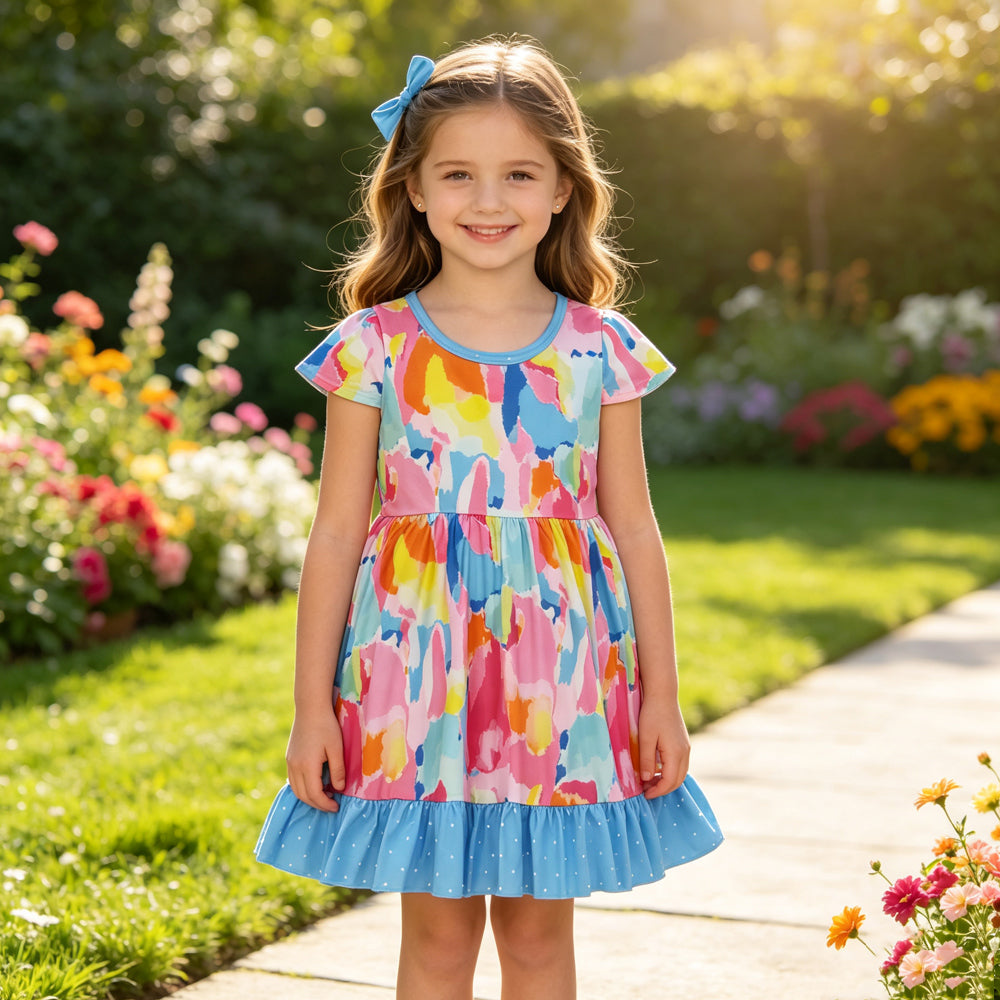 RTS GSD2610 COLORFUL girl summer dress 202609