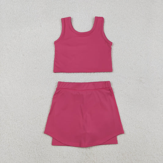 GSD2657 yoga solid color girl summer skirt outfit 202511 rts