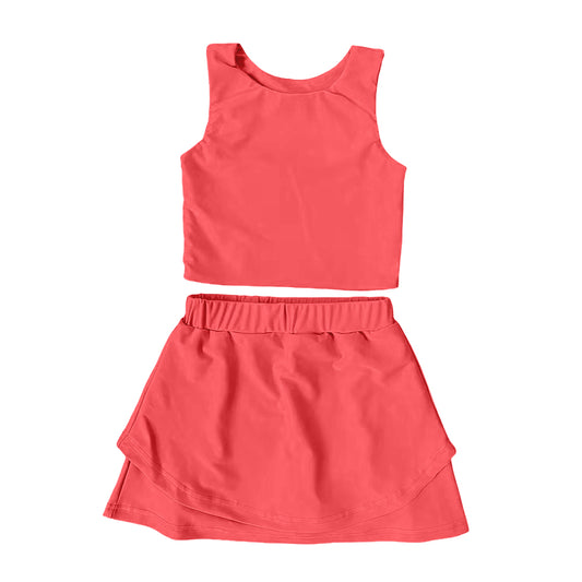GSD2660 yoga solid color girl summer skirt outfit 202506 preorder