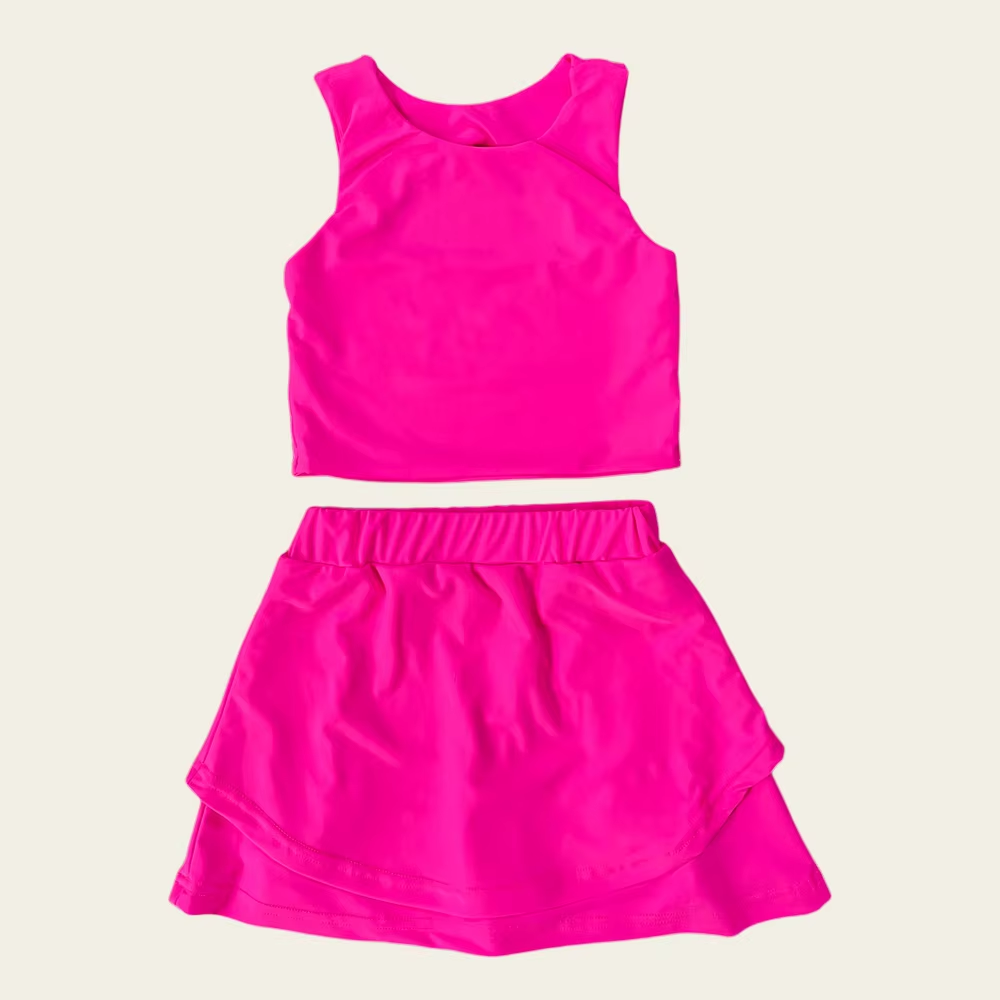 GSD2663 yoga solid color girl summer skirt outfit 202506 preorder