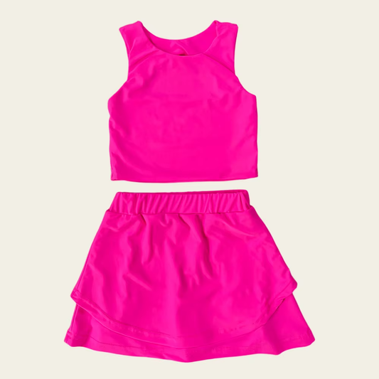 GSD2663 yoga solid color girl summer skirt outfit 202506 preorder