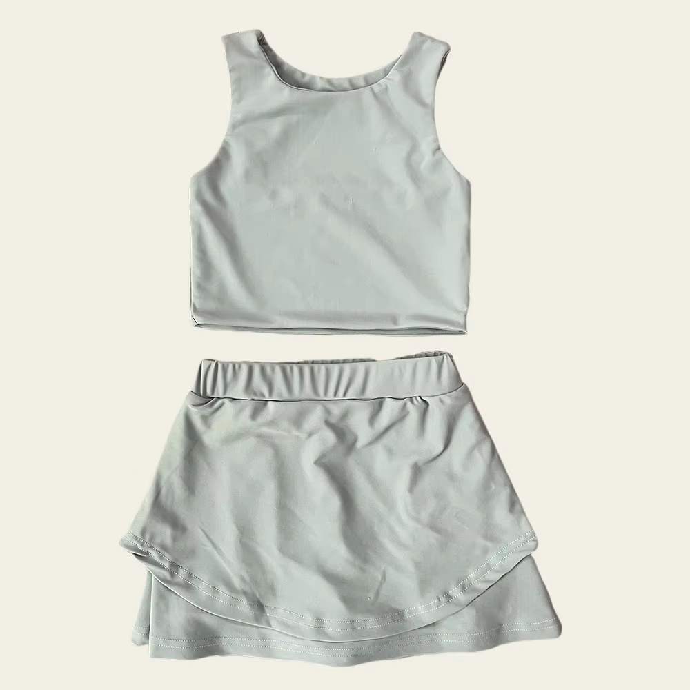 GSD2664 yoga solid color girl summer skirt outfit 202506 preorder