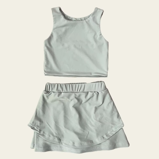 GSD2664 yoga solid color girl summer skirt outfit 202506 preorder