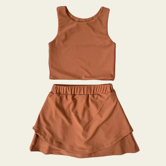 GSD2665 yoga solid color girl summer skirt outfit 202506 preorder