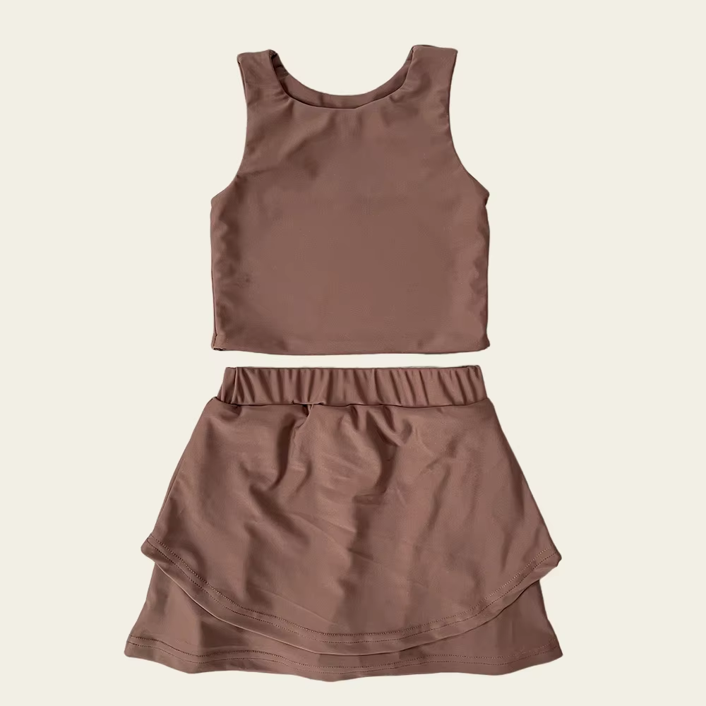 GSD2666 yoga solid color girl summer skirt outfit 202506 preorder