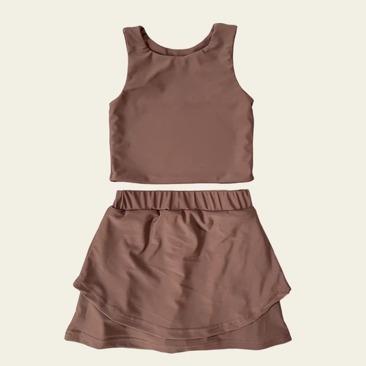 GSD2666 yoga solid color girl summer skirt outfit 202506 preorder