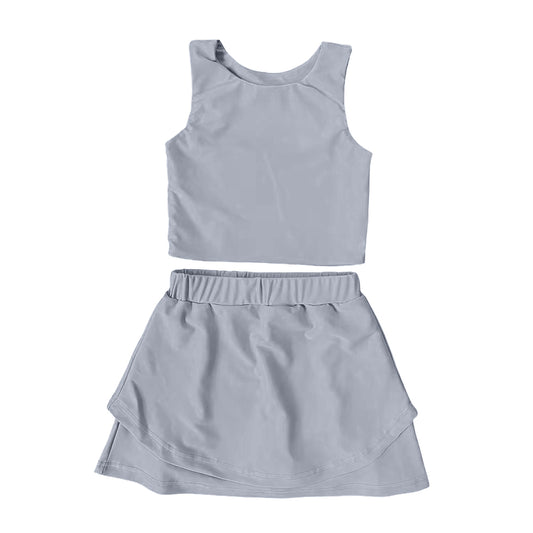 GSD2667 yoga solid color girl summer skirt outfit 202506 preorder