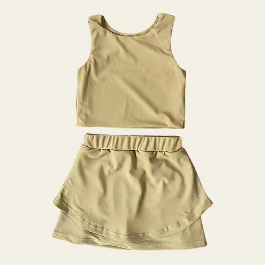 GSD2668 yoga solid color girl summer skirt outfit 202506 preorder