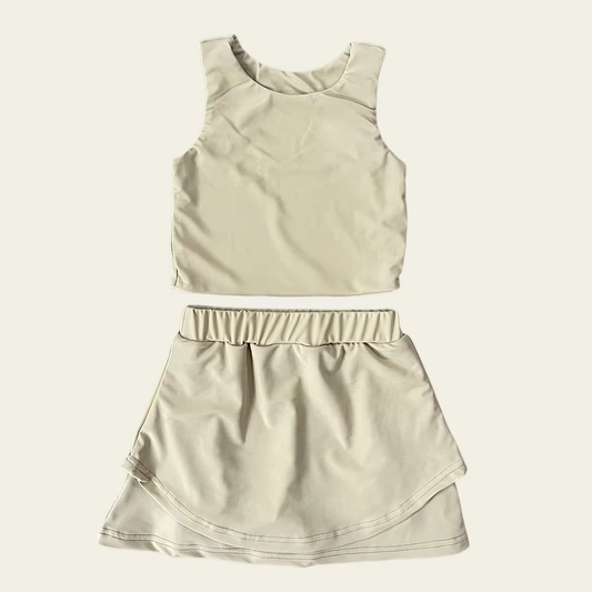 GSD2669 yoga solid color girl summer skirt outfit 202506 preorder