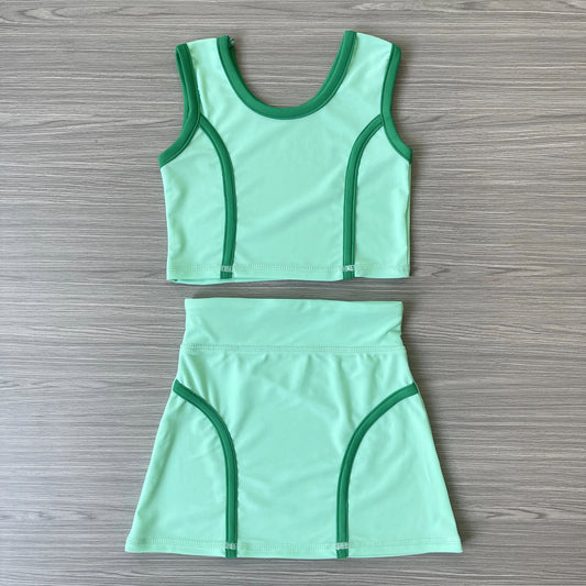 GSD2671 yoga solid color girl summer skirt outfit 202506 preorder