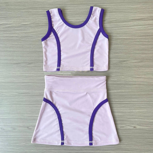GSD2673  yoga solid color girl summer skirt outfit 202506 preorder