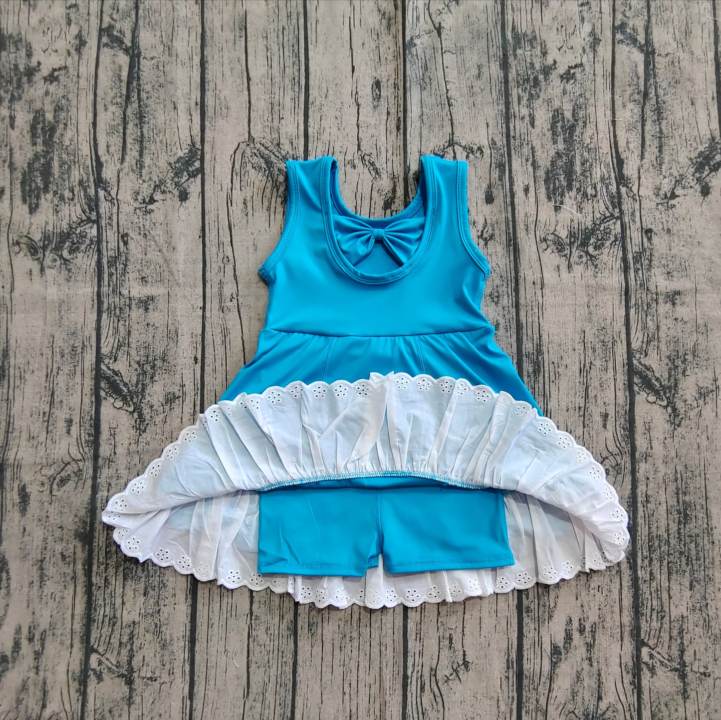 GSD2680 blue solid color yoga girl dress 202507 preorder
