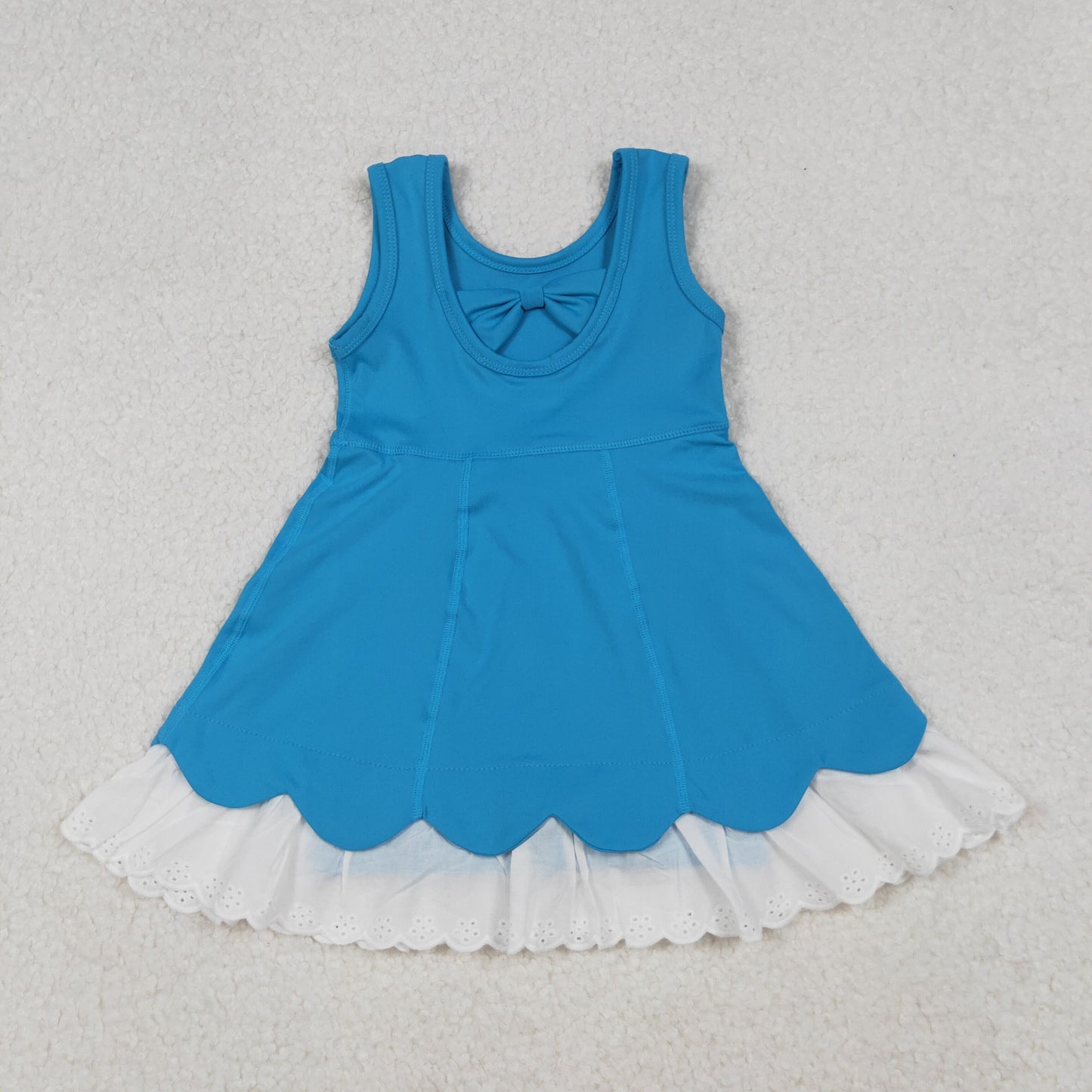 GSD2680 blue solid color yoga girl dress 202509  RTS