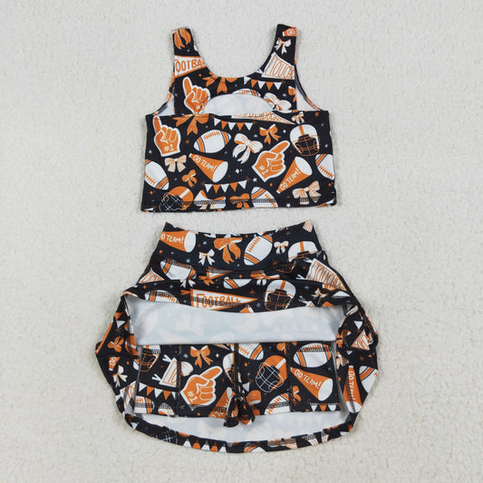 GSD2687 yoga Cheer go team football girl summer skirt outfit 202507 RTS