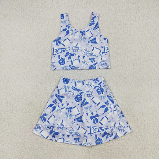 GSD2688  yoga Cheer go team football girl summer skirt outfit 202507 RTS