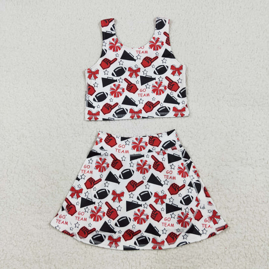 GSD2693 yoga Cheer G go team football girl summer skirt outfit 202507 RTS