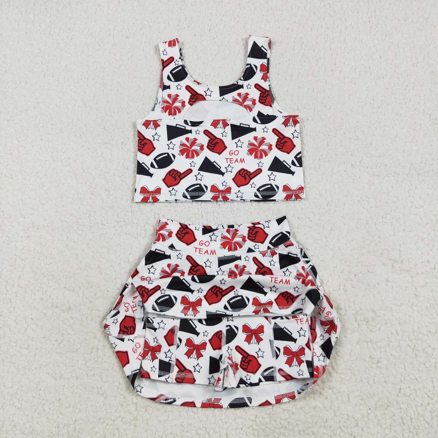 GSD2693 yoga Cheer G go team football girl summer skirt outfit 202507 RTS