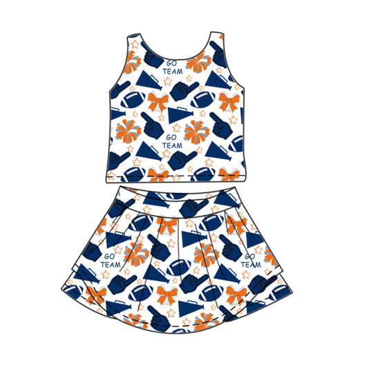GSD2694 yoga Cheer go team football girl summer skirt outfit 202506 preorder