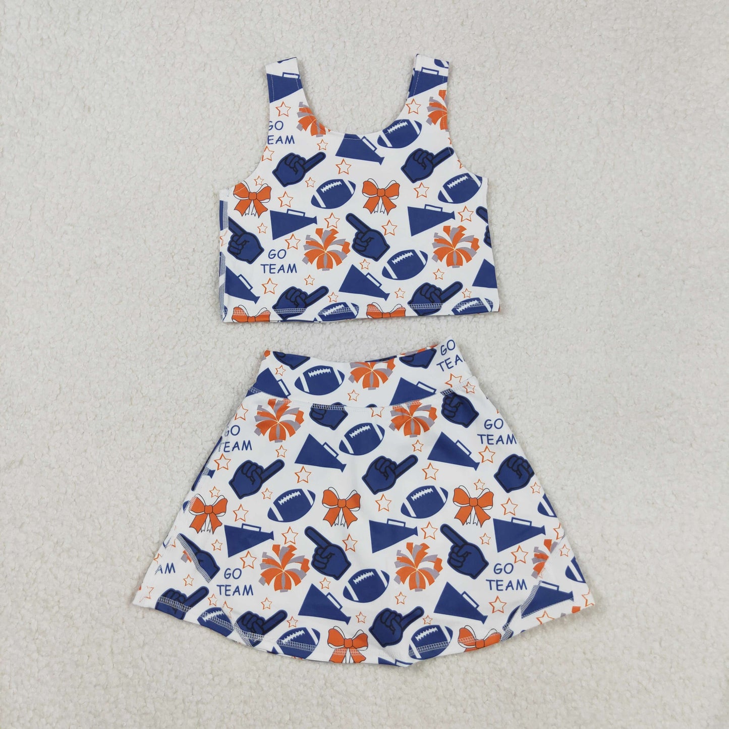 GSD2694 yoga Cheer go team football girl summer skirt outfit 202508 RTS